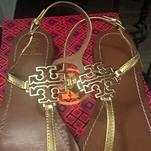 Tory Burch Metallic Gold Sandals